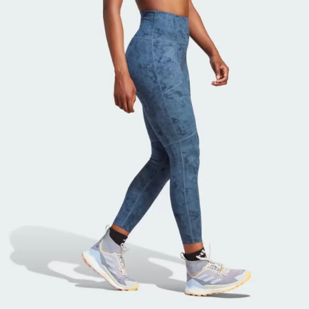 ADIDAS Terrex blue printed leggings | High-rise performance fit |‎ Small *